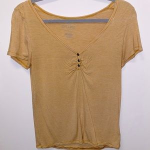 Striped yellow American Eagle top